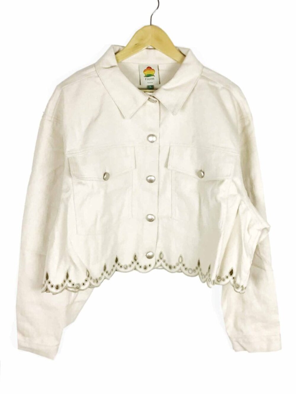 Farm RIO Beige Denim Canva Richelieu Jacket - Picture 4 of 16